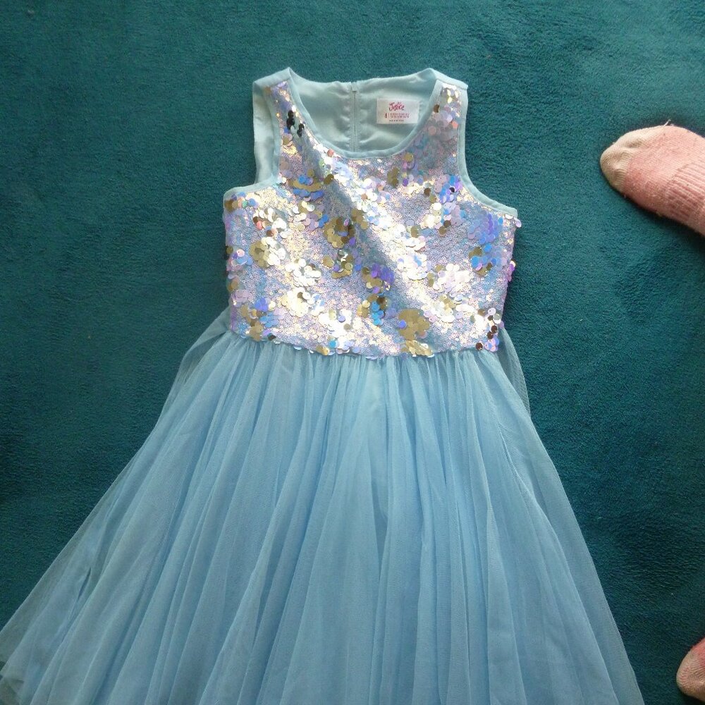 Beautiful sparkly girls dress, Justice, Size 8, Blue